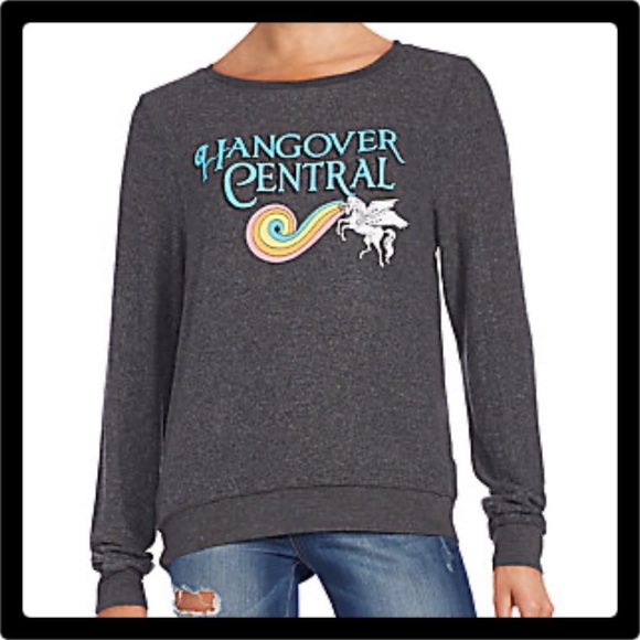Wildfox Tops - NWOT Wildfox Unicorn Hangover Central Sweatshirt M